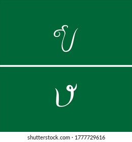 V letter logo monogram design with small and capital letter