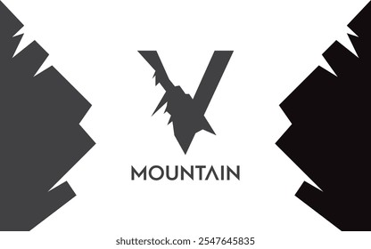 V Letter logo mountain for identity. letter templatefor your brand