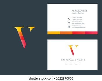 V letter logo multicolor vector design template