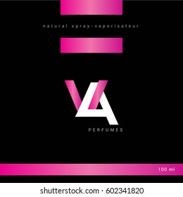 V & A Letter logo with Packaging design vector template