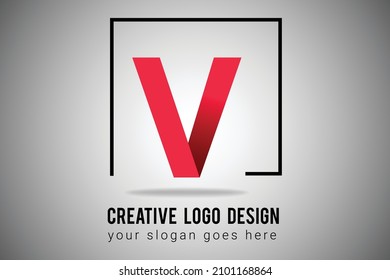 V Letter Logo in red gradient color Vector Icon. Creative V Letter Logo  Illustration.