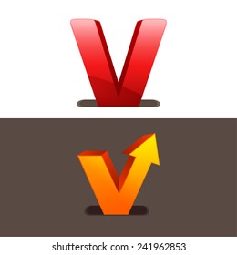 V letter logo set 