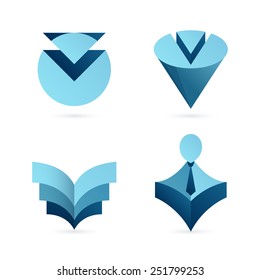 V letter logo set, design template elements