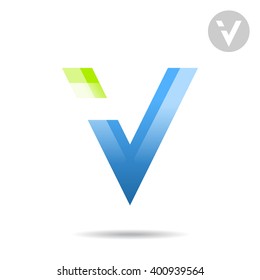 V letter logo sign, 2d vector illustration on white background, eps 10