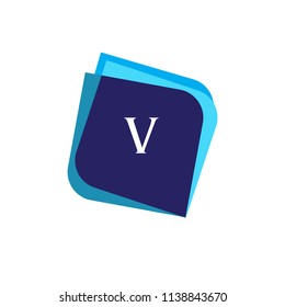 V Letter Logo With Square Background