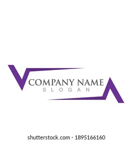 Logo de letra V e imagen vectorial de símbolo