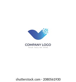 Das Logo von V Letter ist ein Design für das Logo der Technologie. Es wird V Letter + Technology Symbol erstellt.