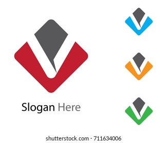 V letter logo template