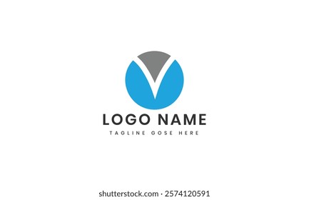 v letter logo template with abstract