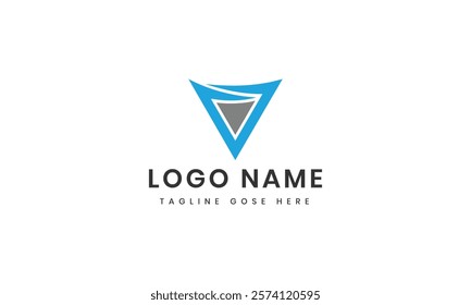 v letter logo template with abstract