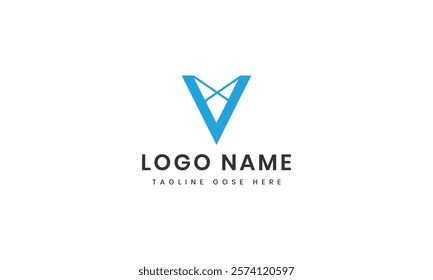 v letter logo template with abstract