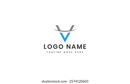 v letter logo template with abstract