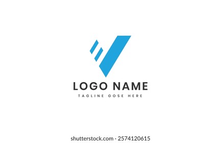 v letter logo template with abstract