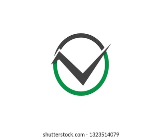 V Letter Logo Template Check mark V Letter Logo Template