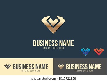 V Letter Logo Template Design Vector