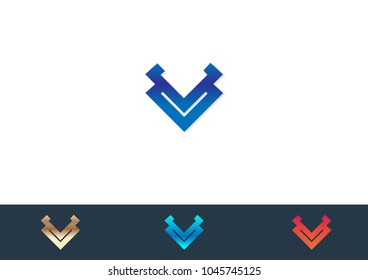 V Letter Logo Template Design Vector Illustration
