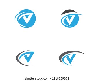 V Letter Logo Template vector icon illustration