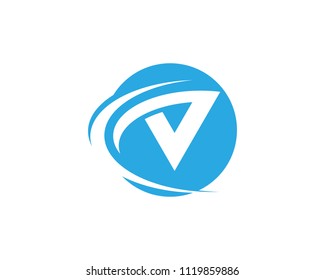 V Letter Logo Template vector icon illustration