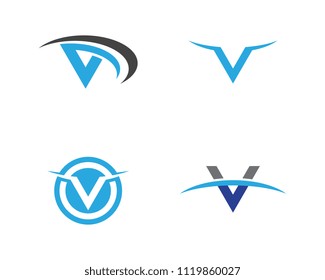 V Letter Logo Template vector icon illustration