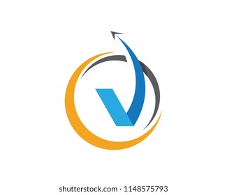 V Letter Logo Template vector icon illustration