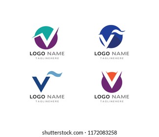 V Letter Logo Template vector illustration design