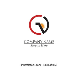 V letter logo template vector design
