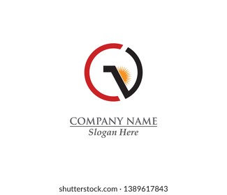 V letter logo template vector design