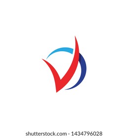 V Letter Logo Template vector icon illustration