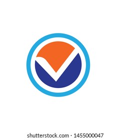 V Letter Logo Template vector icon illustration