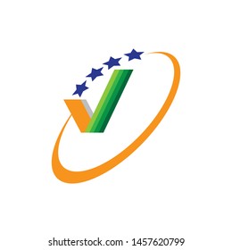 V Letter Logo Template vector icon illustration