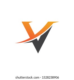 V Letter Logo Template vector icon illustration design