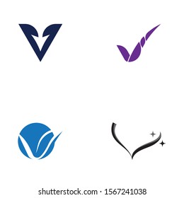 V Letter Logo Template vector icon illustration