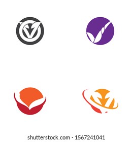 V Letter Logo Template vector icon illustration