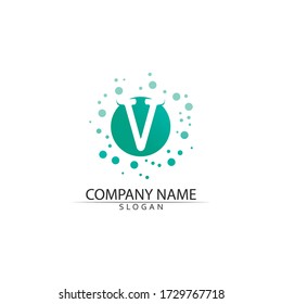 V Letter Logo Template Vektor-Darstellung