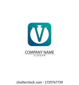 V Letter Logo Template vector icon illustration