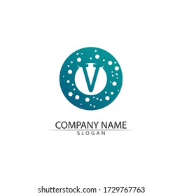 Ilustración de icono de la plantilla de logotipo de carta V