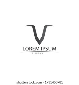 V Letter Logo Template vector icon illustration