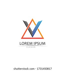 V Letter Logo Template vector icon illustration