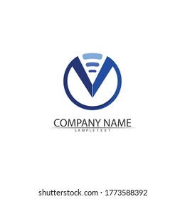 V Letter Logo Template vector icon illustration