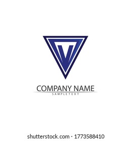 V Letter Logo Template vector icon illustration