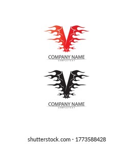 V Letter Logo Template vector icon illustration