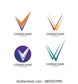 Ilustración de icono de la plantilla de logotipo de carta V