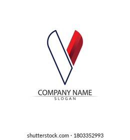 V Letter Logo Template vector icon illustration