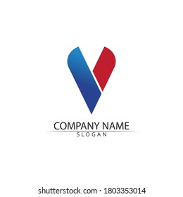 V Letter Logo Template vector icon illustration