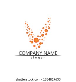 V Letter Logo Template vector icon illustration