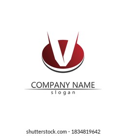 Ilustración de icono de la plantilla de logotipo de carta V