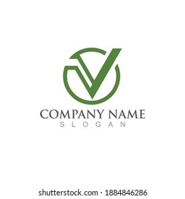 V Letter Logo Template vector icon illustration
