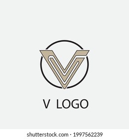 V Letter Logo Template vector icon illustration