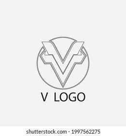V Letter Logo Template vector icon illustration