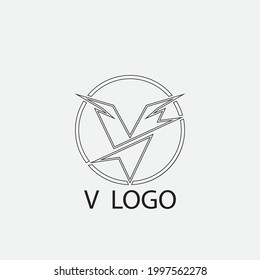 Ilustración de icono de la plantilla de logotipo de carta V